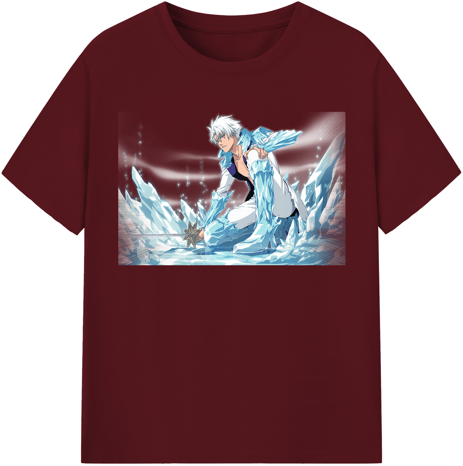 （画像用） ブリーチ 日番谷冬獅郎（ひつがや とうしろう） BLEACH Hitsugaya Toushirou 綿100％半袖Tシャツ（フロントプリント）